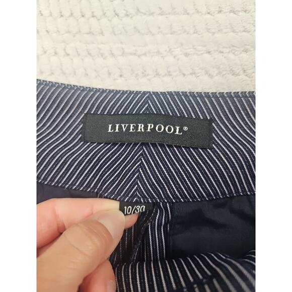 Liverpool Pants Womens 10 Navy Ministripe Bootcut Trousers Style #LM5099ZP - Picture 5 of 10